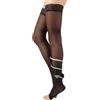 CALZITALY Calze Autoreggenti a Compressione Graduata Forte Medicali a Punta Aperta 18-22 mm/Hg | Nero, Naturale | S, M, L, XL | 140 DEN | Made in Italy (S, Nero)