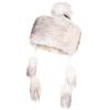 Futrzane Classic Cappello Mongolo - Cappelli Donna di Pelliccia Ecologica Russo (L, Bianco con Nero Classic)
