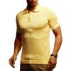 Leif Nelson Polo basic da uomo, maglietta estiva, slim fit, in maglia fine, colore bianco, nero, polo da uomo, a maniche corte LN7400, giallo., L