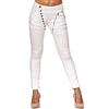 Elara Jeans Donna Boyfriend Abbottonatura dei Bottoni Chunkyrayan Bianco C613K-1/F1 White-48