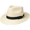 Stetson Cappello Bogart Telida Toyo Uomo/Donna - Cappello da Sole di Paglia con Fascia Interna - Fedora con Nastro Decorativo in Gros-Grain - Cappello Estivo Primavera/Estate Natura S (54-55 cm)