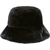 Malaxlx Nero Cappello da Pescatore Peloso Donna Invernali Caldo Soffici Sfocato Peluche Cappello in Pelliccia Sintetica