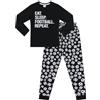 thepyjamafactory The Pyjama Factory - Pigiama lungo da ragazzo con scritta in inglese Eat Sleep Football Repeat Nero 11-12 Anni