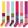 L&K-II 6 collant per bambina collant per bambina in cotone rinforzato collant per bambina coprente con fantasia a pois e righe multicolore 2728 74-80