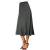 EXCHIC Donne Elegante Elastico Alta Vita Camoscio Midi Gonna Casual A-Linea Svasato Swing Gonna(S, Vino Rosso)