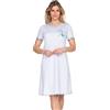 e.Femme® Camicia da Notte da Donna 807 in 50% Cotone e 50% Modal, Blu, 58
