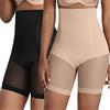 Xnova Mutande Guaina Contenitiva Donna Vita Alta Intimo Shorts Modellante, Pantaloncini Anti sfregamento Sottogonna, Mutandine Boxer Pancera Post Parto Shapewear (2 Pezzi Nero, Beige, S)