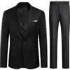 Allthemen Tute da Uomo Abito Slim Fit 3 Pezzi Completo da Uomo One Button Formal Suit Giacche Blazer Gilet Pantaloni Nero 3XL