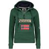 Geographical Norway Felpa con cappuccio da uomo, con mezza zip e marsupio, a maniche lunghe, produzione BANS per il tempo libero, informale, verde scuro, M