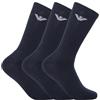 Emporio Armani Uomo 3-pack Medium Socks Sporty Terrycloth Confezione da 3 calzini medi, Marine, Taglia unica