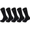 Caterpillar Performance Socks 5 Paia di calze da uomo, filati di eccellente qualità di cotone, soletta e collo del piede in spugna, punta e tallone rinforzati (Nero, 39-42)