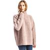 ETERKNITY - Maglione Donna a Dolcevita in Misto Lana Morbida, Rosa, M