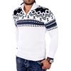 Reslad, maglione invernale da uomo, con cerniera lampo, maglione norvegese RS-3110 bianco XXL