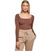 Urban Classics Body a Maniche Lunghe organiche da Donna T-Shirt, Bark, S