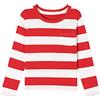 Dybker Ragazzi Ragazze Cotone Manica Lunga A Righe T-shirt Kid Tee Età 4T 5 6 7 8 9 10 11 12 Camicia Girocollo, A righe rosse e bianche., 2 Anni