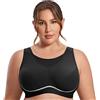 SYROKAN Reggiseno Sportivo Donna Alto Impatto Senza Ferretto Sostegno Senza Imbottito Taglie Forti Polvere di Carbonio 7C