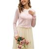 Yukiuiny Cardigan Corta Elegante Chiusura a Bottoni Donna Cappoto Primavera Autunno Coprispalle Bolero per Sposa-Rosa Leggera/XS