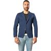 CLASSE77 Blazer Giacca Jacket da Uomo Slim Fit in Cotone - Punto di Cucitura Milano - Artigianale, Made in Italy - Casual, Classica Sportiva (2XL, Blu Laguna)