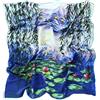 Prettystern foulard donna Colorata pura seta 90x90 cm quadrato Scialli Sciarpa Elegante Arte Claude Monet Ninfee verde e bianco P067
