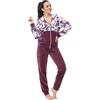 LEVERIE Tuta da Ginnastica Donna a due pezzi giacca e pantaloni in cotone,grigio/bianco, M