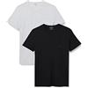 Emporio Armani Uomo 2-Pack Crew Neck T-Shirt Pure Cotton Maglietta a Maniche Corte, Blu Grigio Marine Melange Grey, M
