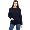 SAOL Maglione Girocollo in Maglia di Lana a Trecce (Blu Militare, L)