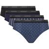 DIM Slip in 100% Cotone Uomo x4, Croce/Blu Denim/Righe/Nero, XXL