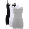 Satinior Canotta Donna Canottiere Donna Camisoles Spaghetti Tank Top con Pizzo Trim (XXL Taglia, 3 pacchi)