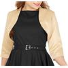 BlackButterfly Raso Bolero Giacca - Maniche a 3/4 (Oro, 4XL)