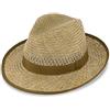 fiebig Bogart Cappello di Paglia | Cappello Estivo con Nastro e Bordi | Fedora da Sole a Tesa Larga | Fatto in Italia (59-L)