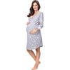 Italian Fashion Camicia da Notte Parto Ospedale | Vestaglia Donna Ospedale | Camicia da Notte Parto | Pigiama Premaman con Bottoni | Vestiti Premaman S-XXL