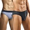 ARIUS Pack 2 Slip Mutande con Front Fill per Aumentare Il Volume e Le Dimensioni degli attributi Maschili e Dare Una Forma Arrotondata - Push up e Fill Colore Grigio (S)