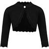 trudge Basic Bolero - Giacca a maniche lunghe, da bambina, per battesimo, colore: bianco / blu navy / nero / rosa / rosso Nero 150 cm
