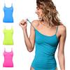 FOCENZA Set 3 Pezzi Canotta Donna Spalline Sottili in Microfibra, Intimo Senza Cuciture in Vari Colori, Made in Italy (Turchese-GF-Bubble Fluo, L-XL)
