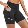 adorence Pantaloncini Sportivi Donna Leggins Corti Ciclista Running Yoga Palestra con Due Tasche Vita Alta Push Up-Nero,XXL