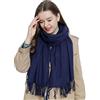DonDon Sciarpa Donna Invernale Sciarpa Inverno Scialle Stola morbida e calda 185 x 65 cm - blu scuro
