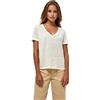 Peppercorn Dicte V-Neck Short Sleeve T-Shirt Donna, Bianco (0001 White), XS