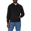 Fruit of the Loom Zip Front Lightweight Felpa con Cappuccio, Nero, L Uomo