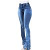 ORANDESIGNE Donna Jeans a Zampa di Elefante Casual Pantaloni a Zampa di Elefante Pantaloni a Vita Alta Elasticizzati Denim Pants B Blu L