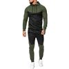 Loalirando Completo da Uomo Sportivo 2 Pcs, Tuta Pantaloni Uomo Autunanle e Invernale Felpa + Pantaloni Tuta Uomo Completa Palestra Caldo M-3XL (Verde, Large)