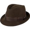 LIERYS Classic Wool Trilby Donna/Uomo - Cappello in Feltro di Lana - Fedora Estate/Inverno - Cappello da Pioggia ripieghevole (strapazzabile) - Cappello per l'esterno Marrone Scuro XL (60-61 cm)