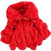Nemopter Cappotto Ragazza Giacca Bambino Ragazza Finta Pelliccia Cappuccio Cappotto Cappotto Poncho, rosso, 6-7 anni