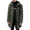 shownicer Cappotto Invernale Lungo Uomo Casual Taglie Forti Piumino Caldo Giubbotto Lunga Cappotti Parka Giacche con Cappuccio C Verde L