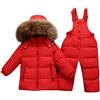 Odziezet Snowsuit da Unisex Bambini Tuta da Sci Piumino Trapuntato + Salopette 2 Pezzi Tutone Inverno 0-3 Anni