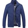 Minetom Uomo Bomber Jacket Leggero Collo Alto Giacca con Tasche con Zip Sportivo Bomber Giubbino Autunno Aviatore Baseball Giacca A Blu Scuro 5XL