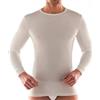 Liabel T-Shirt Uomo Girocollo Manica Lunga, Lana Fuori-Cotone Dentro - Bianco, L-5