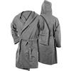 BIANCHERIAWEB Accappatoio Con Cappuccio In Microfibra Adulto Unisex In Tinta Unita Vari Colori XL Grigio