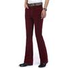 HAORUN - Pantaloni da uomo in velluto a coste, con fondo svasato, vestibilità slim fit anni '60 e '70, stile vintage, Rosso vinaccia, 34W