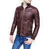 Evoga Giubbotto giacca uomo casual nero slim fit in ecopelle giubbino bomber moto (XXL, Bordeaux)