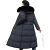 Minetom Cappotto Invernale da Donna Piumino Faux Pelliccia Giacca con Cappuccio Invernale Lungo Trench Giubbotto Caldo Giubbino Parka Outwear C1 Nero XL